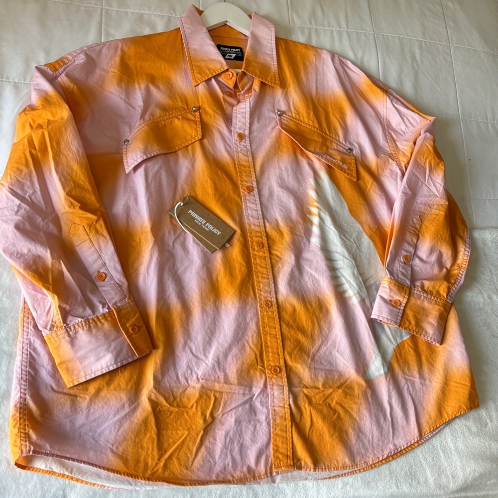 Private Policy Orange & Pink Shirt